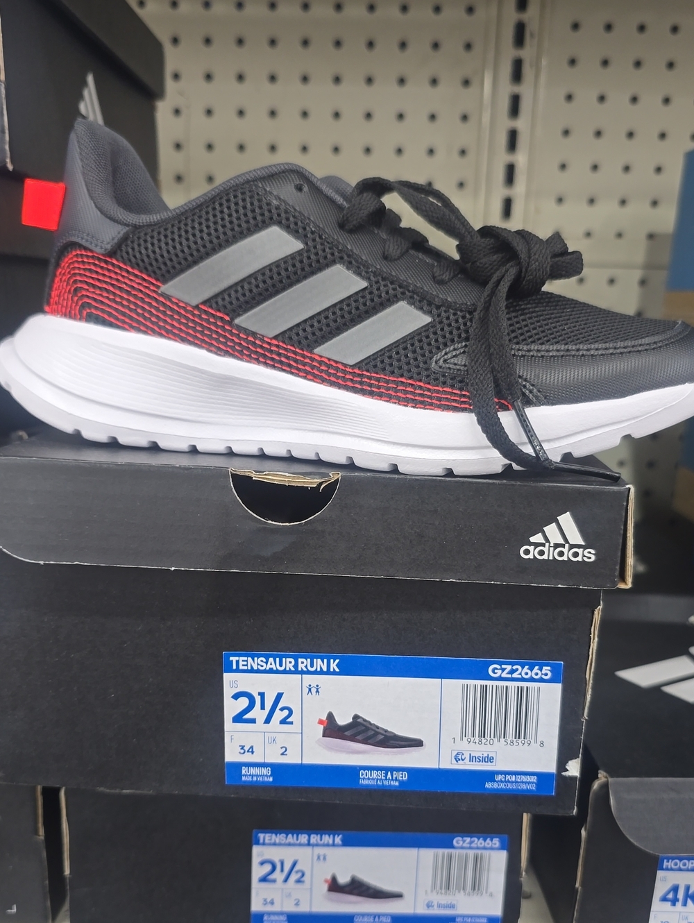 Adidas Kids' Tensaun Run K Black and Red Running Shoes